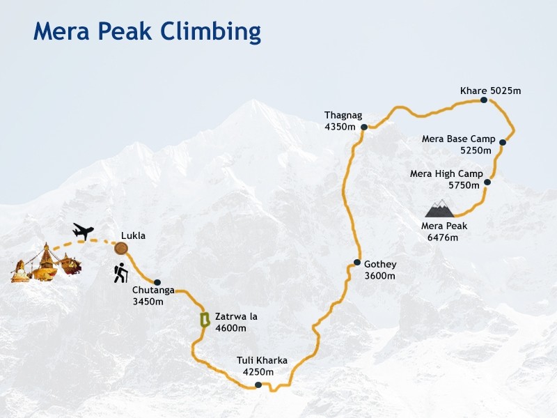 mera peak trek map